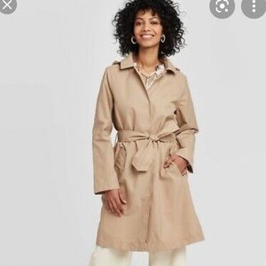 A New Day Tan Anorak Lightweight Rain Jacket NWT L